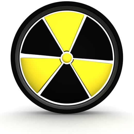 3D nuclear sign - isolated over a white background