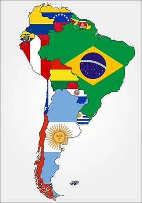 South American Map with flag-converted-from-jpg